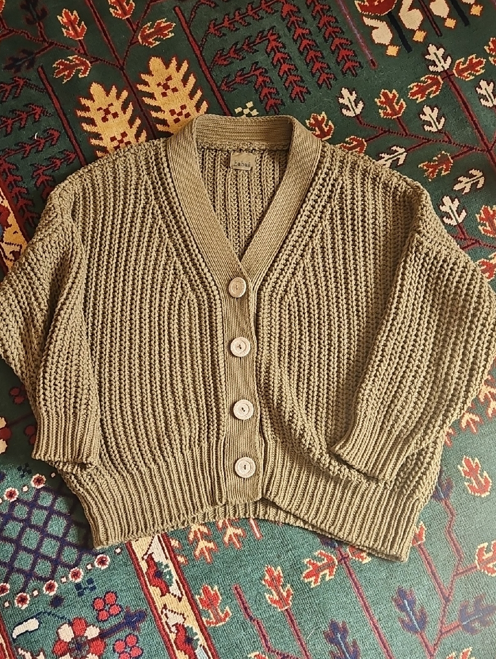 Babaa No18 Cardigan In Irish Moss